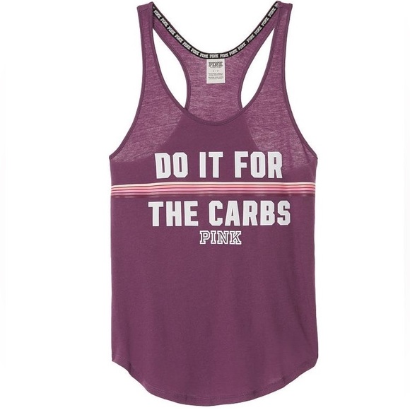 Victoria’s Secret PINK Do It For The Carbs Racerback Tank | Size Small - Picture 1 of 9